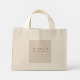 Minimal Just Engaged トートバッグ|ナチュラルリネン ミニトートバッグ