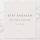 Minimal Just Engaged ワインラベル | あたたかいホワイト (シングルラベル)