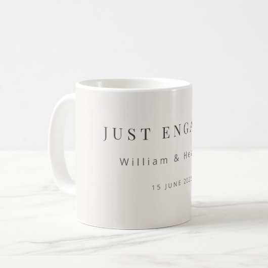 Minimal Just Engaged Mug | Modern  コーヒーマグカップ (正面左)