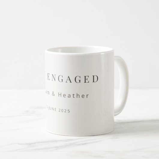Minimal Just Engaged Mug | Warm White コーヒーマグカップ (正面右)