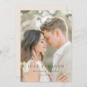 Minimal Just Engaged Photo Announcement  シーズンカード (正面/裏面)