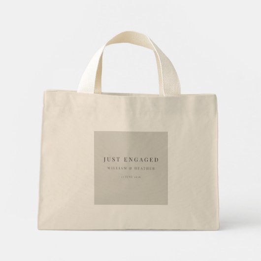 Minimal Just Engaged Tote Bag | Dove Grey ミニトートバッグ (裏面)