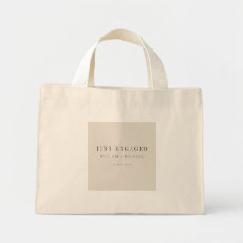 Minimal Just Engaged Tote Bag | Natural Linen ミニトートバッグ
