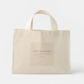 Minimal Just Engaged Tote Bag | Warm Ivory ミニトートバッグ (裏面)