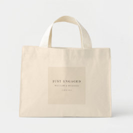 Minimal Just Engaged Tote Bag | Warm Ivory ミニトートバッグ