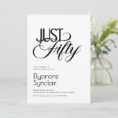 Minimal Just Fifty 50th Birthday Party 招待状 (スタンド正面)