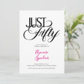 Minimal Just Fifty 50th Birthday Party 招待状 (スタンド正面)