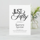 Minimal Just Fifty 50th Birthday Party 招待状 (スタンド正面)