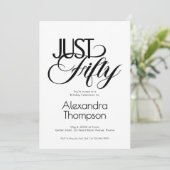 Minimal Just Fifty 50th Birthday Party 招待状 (スタンド正面)