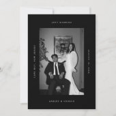 Minimal "Just Married" 2-Photo Wedding Elopement 案内状 (正面)