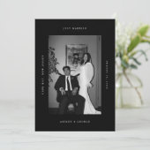 Minimal "Just Married" 2-Photo Wedding Elopement 案内状 (スタンド正面)