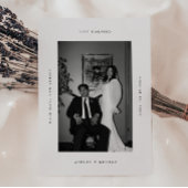 Minimal 'Just Married' Black White Photo Elopement 案内状