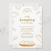 Minimal Kawaii Boho Bao Dumpling Baby Shower  招待状 (正面)