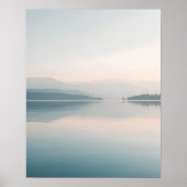 Minimal Lake Reflection Wall Art ポスター (正面)