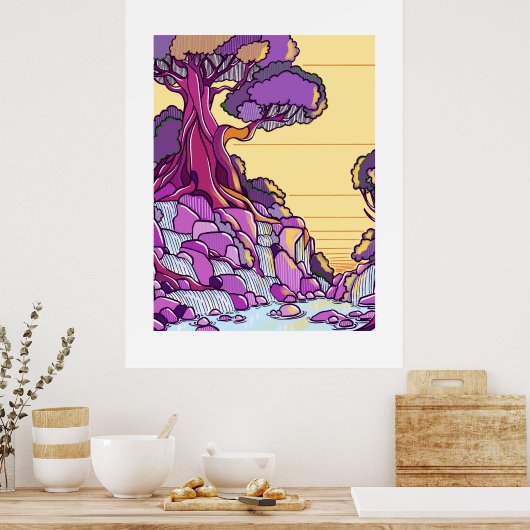 Minimal Landscape Art Print ポスター (キッチン)