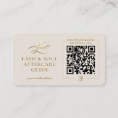 Minimal Lash Extensions Aftercare Guide Sand Card  名刺 (正面)