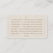 Minimal Lash Extensions Aftercare Guide Sand Card  名刺 (裏面)
