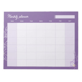 Minimal Lavender Monthly planner (custom title) ノートパッド
