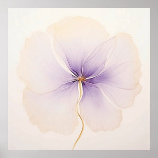 Minimal Lavender Orchid Watercolor Flower ポスター