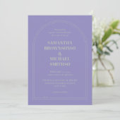 Minimal Lavender Silver Simple Wedding 招待状 (スタンド正面)