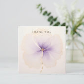 Minimal Lavender Watercolor Flower サンキューカード (スタンド正面)