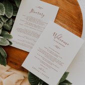 Minimal Leaf Boho Cream Welcome Letter & Itinerary