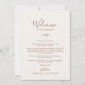 Minimal Leaf Boho Cream Welcome Letter & Itinerary (正面)