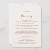 Minimal Leaf Boho Cream Welcome Letter & Itinerary (裏面)