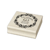 Minimal Leaf Botanical Wreath Ex Libris Bookplate ラバースタンプ (スタンプ)