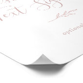 Minimal Leaf | Dusty Rose Custom Text Sign ポスター (角)