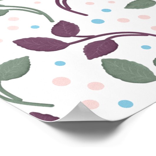 Minimal Leaf Seamless Pattern | Elegant Botanical  ポスター (角)