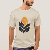 Minimal Leaf Sun Nature Growth Eco Friendly Tee Tシャツ (正面)