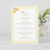 Minimal Lemon Amalfi Coast 5x7 Wedding Menu Card 招待状 (スタンド正面)