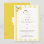 Minimal Lemon Amalfi Coast 5x7 Wedding Menu Card 招待状 (正面/裏面)