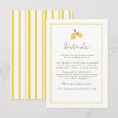 Minimal Lemon Amalfi Coast Wedding Details Card エンクロージャーカード (正面/裏面)