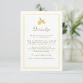 Minimal Lemon Amalfi Coast Wedding Details Card エンクロージャーカード (スタンド正面)