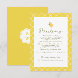 Minimal Lemon Amalfi Coast Wedding Directions Card エンクロージャーカード