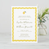 Minimal Lemon Amalfi Coast Wedding Invitation 招待状 (スタンド正面)