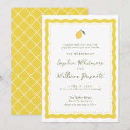 Minimal Lemon Amalfi Coast Wedding Invitation 招待状