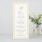 Minimal Lemon Amalfi Coast Wedding Menu Card 招待状 (スタンド正面)