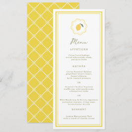 Minimal Lemon Amalfi Coast Wedding Menu Card 招待状