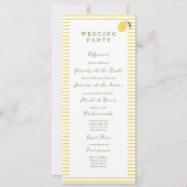 Minimal Lemon Amalfi Coast Wedding Program Card 招待状 (裏面)