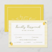 Minimal Lemon Amalfi Coast Wedding RSVP Card エンクロージャーカード (正面/裏面)