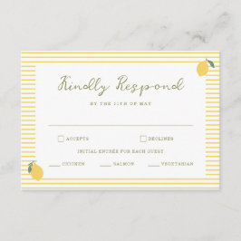 Minimal Lemon Amalfi Coast Wedding RSVP Card エンクロージャーカード