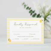 Minimal Lemon Amalfi Coast Wedding RSVP Card エンクロージャーカード (スタンド正面)