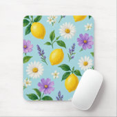 Minimal Lemon Floral  マウスパッド (マウス)