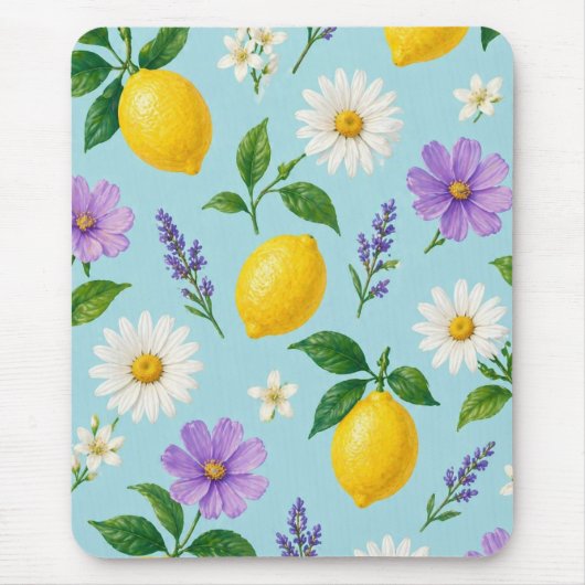 Minimal Lemon Floral  マウスパッド (正面)