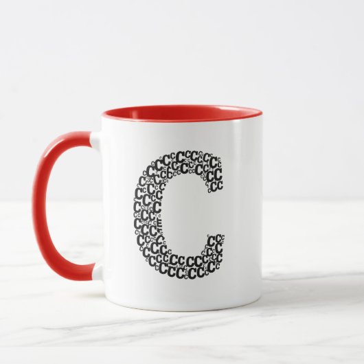 Minimal Letter C Typography Mug マグカップ (左)