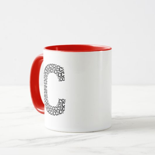 Minimal Letter C Typography Mug マグカップ (正面左)