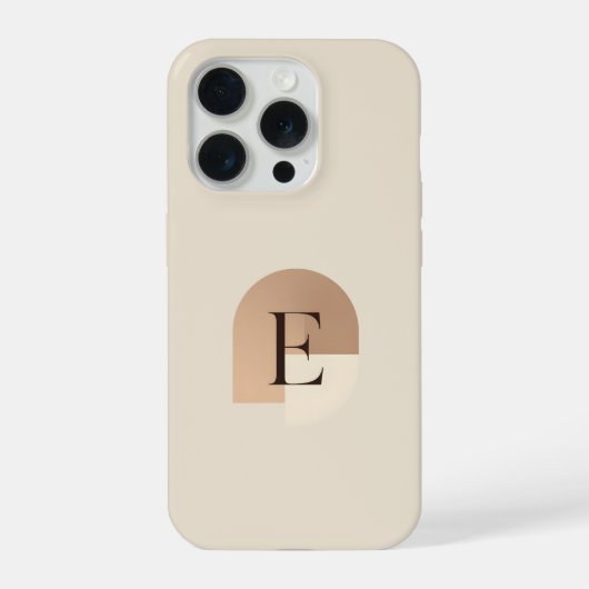 Minimal Letter E Phone Case – Aesthetic Monogram D iPhoneケース (裏面)